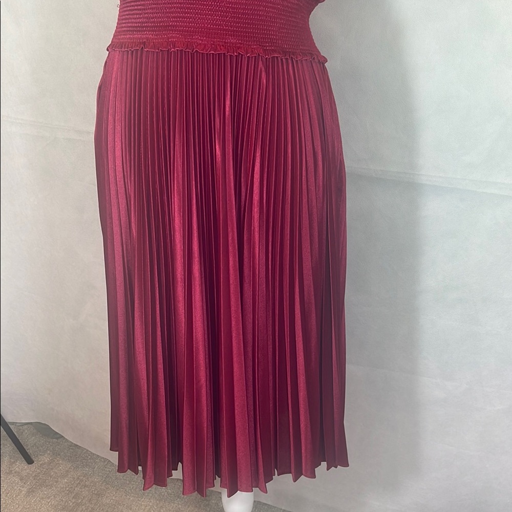 Nanette Lepore Red Pleated Ruched Sheath Dress - Picture 11 of 13
